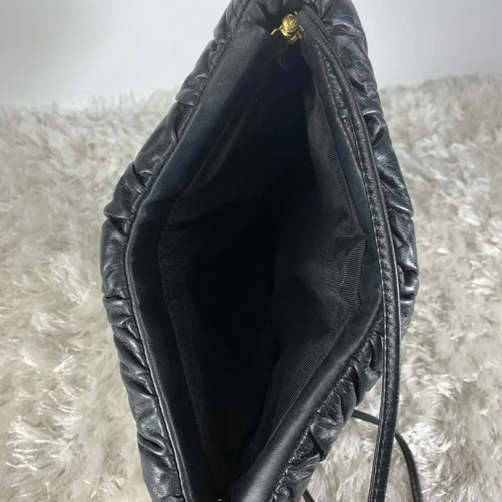 Vintage Black Patent Snap Close Clutch Bag